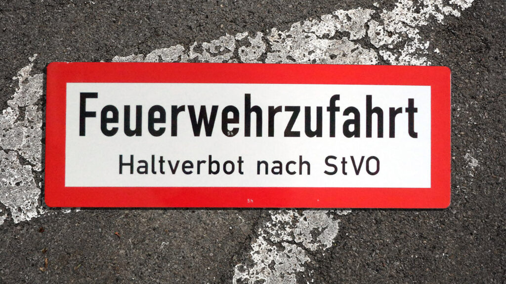 Reflektierendes Aluminium Feuerwehrzufahrts Schild